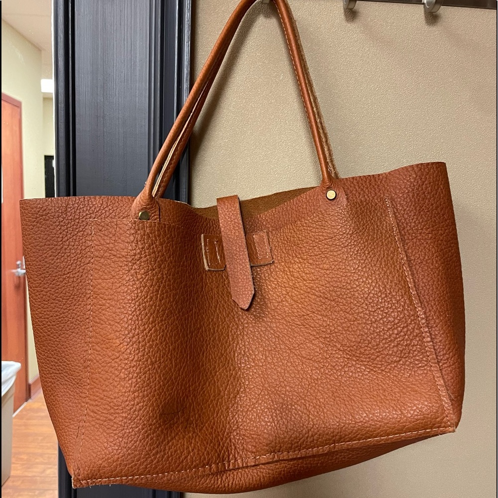 Genuine Buffalo Hide Leather Tote